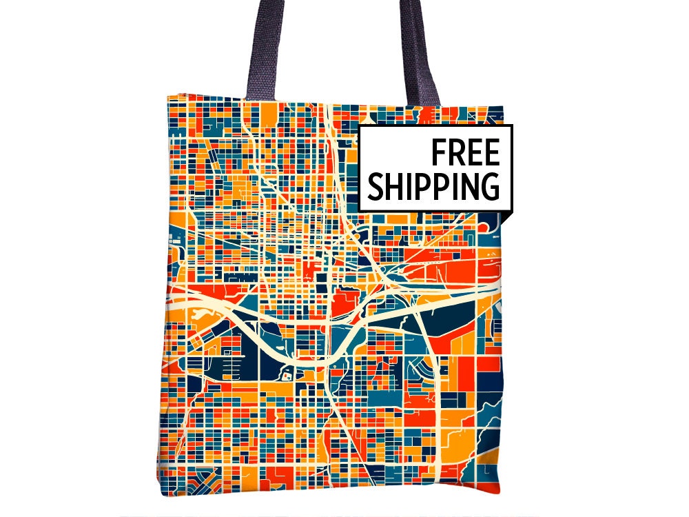 Oklahoma City Map Tote Bag Oklahoma Map Tote Bag 15x15 Etsy