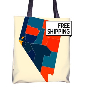 Nevada kaart Tote Bag - NV kaart Tote tas 15 x 15