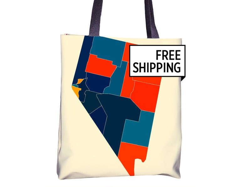 Nevada Map Tote Bag NV Map Tote Bag 15x15 Etsy