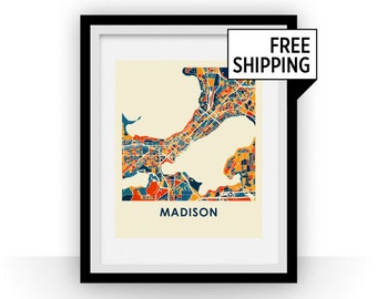 Madison Map Print - Full Color Map Poster