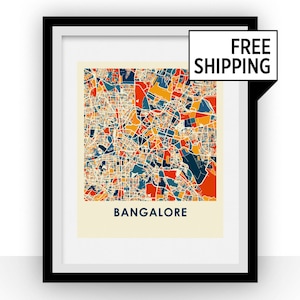 Bangalore anzeigen Print - Vollfarb-Karte-Poster