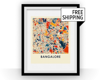 Bangalore Map Print - Full Color Map Poster