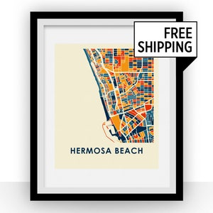Hermosa Beach Karte drucken - Full Color Map Poster