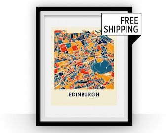 Edinburgh Map Print - Full Color Map Poster