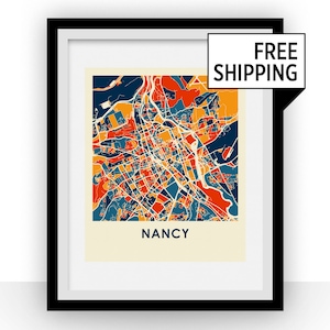 Nancy Map Print - Full Color Map Poster