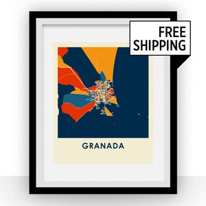 Imprimir mapa de Granada - mapa afiche a todo Color