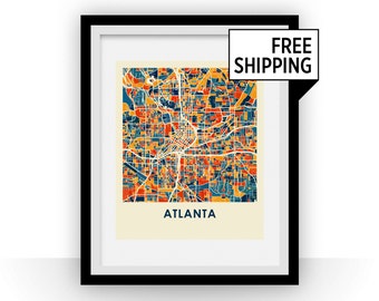 Atlanta Map Print - Full Color Map Poster