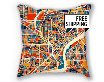 Toledo Ohio Map Pillow - Usa Map Pillow 18x18