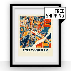 Port Coquitlam British Columbia Mapa Impresión - Cartel de mapa a todo color