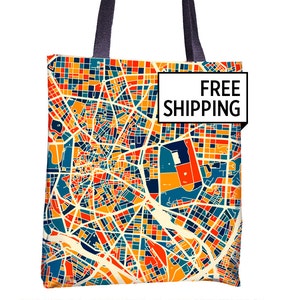 Madrid Map Tote Bag - Spain Map Tote Bag 15x15