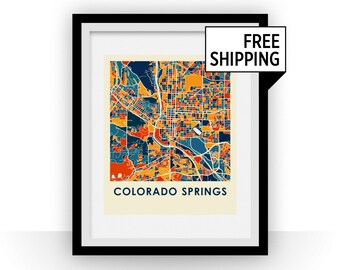 Colorado Springs Map Print - Full Color Map Poster