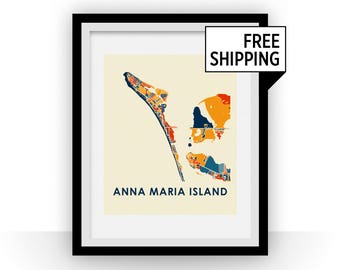 Anna Maria Island Karte drucken - Full Color Map Poster