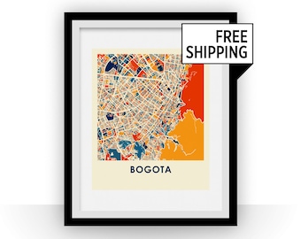 Bogota Map Print - Full Color Map Poster