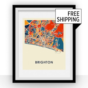 Brighton Map Print - Full Color Map Poster