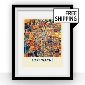Fort Wayne Map Print - Full Color Map Poster