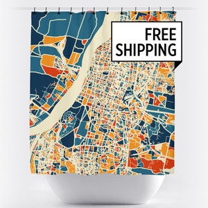Kolkata Map Shower Curtain - india Shower Curtain - Chroma Series