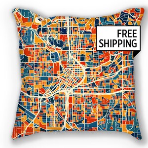 Atlanta Map Pillow - Georgia Map Pillow 18x18