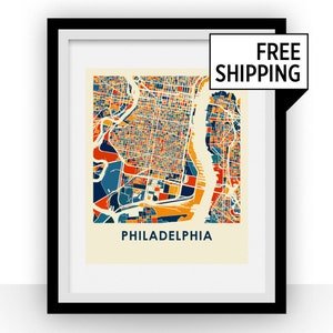 Philadelphia Map Print - Full Color Map Poster