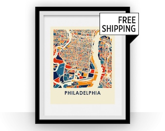 Philadelphia Map Print - Full Color Map Poster