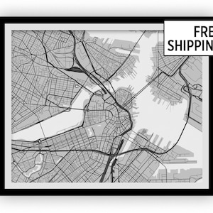 Boston Map Print - Choose your color