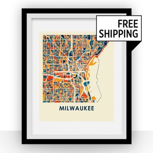 Milwaukee Map Print - Full Color Map Poster