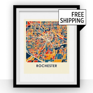 Rochester Map Print - Full Color Map Poster