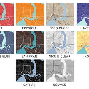 Jacksonville Map Print Any Color You Like image 3