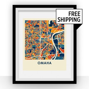 Omaha Map Print - Full Color Map Poster