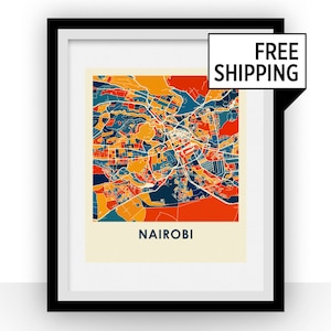 Nairobi Map Print - Full Color Map Poster