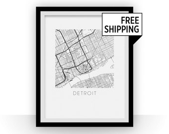 Detroit Map Print