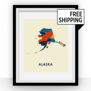 Dutch Harbor Alaska Poster Print Vintage Block Colour Fishing Port Hanging  Wall Print Simple Line Art Style Retro Fishing Prints 