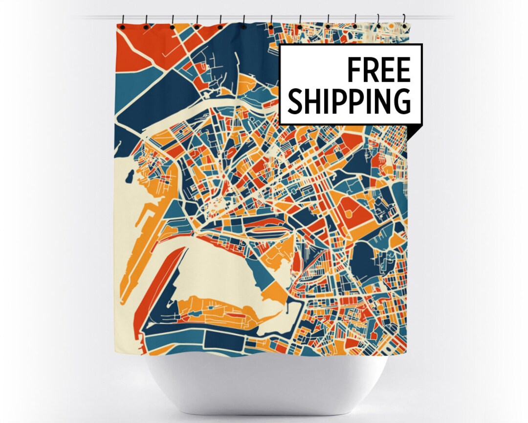 Karachi Map Shower Curtain Pakistan Shower Curtain Chroma Series Etsy