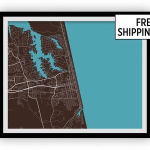 Virginia Beach Map Print - Choose your color