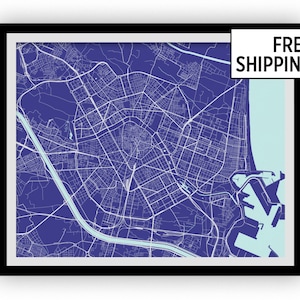 Valencia Map Print - Choose your color