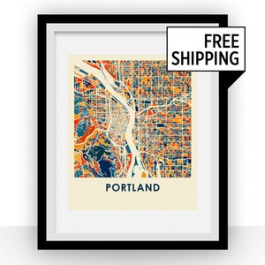 Portland Map Print - Full Color Map Poster
