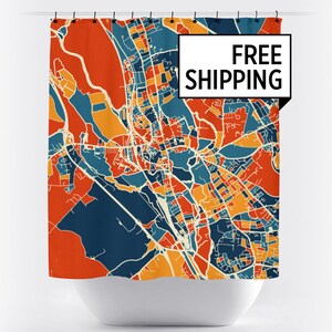 Oxford Map Shower Curtain - uk Shower Curtain - Chroma Series