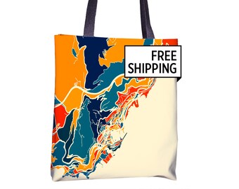 Borsa Tote mappa di Monaco - Montecarlo Mappa Tote Bag 15x15