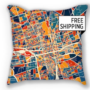 Stockton Map Pillow - California Map Pillow 18x18