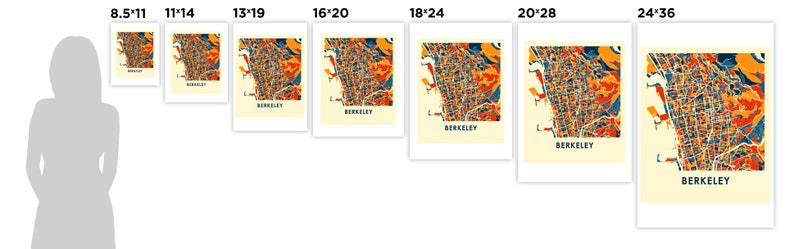 Berkeley Map Print Full Color Map Poster image 4