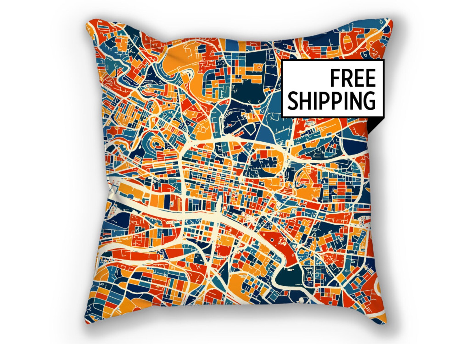 Glasgow Map Pillow Scotland Map Pillow 18x18 Etsy
