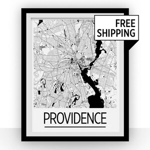 Providence RI carte affiche - Rhode Island carte imprimer - série Art déco