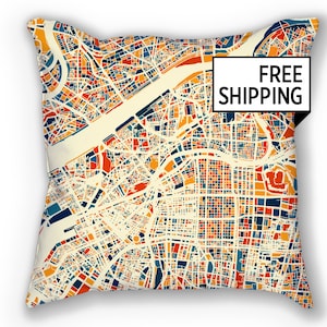 Osaka Map Pillow - Japan Map Pillow 18x18