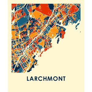 Full Color Map Poster of Larchmont NY