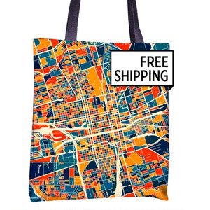 Stockton Map Tote Bag - California Map Tote Bag 15x15