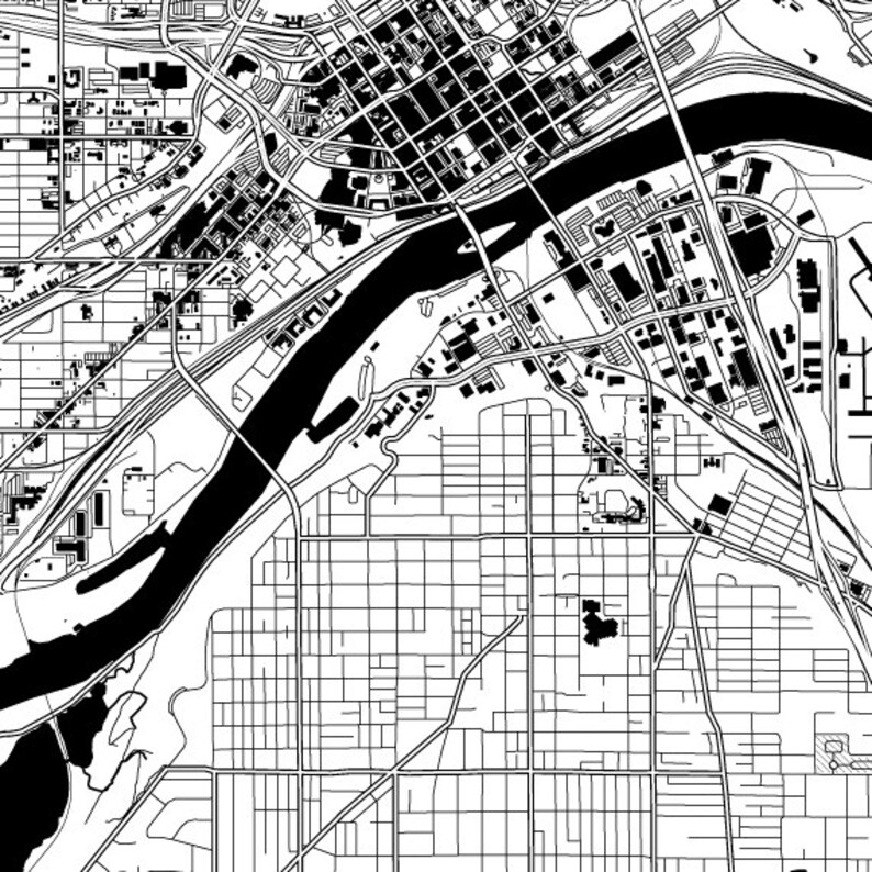St Paul Map Poster Usa Map Print Art Deco Series - Etsy