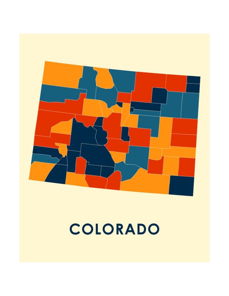 Colorado Map Print Full Color Map Poster - Etsy