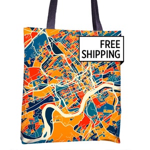 Knoxville Map Tote Bag Tennessee Map Tote Bag 15x15 image 1