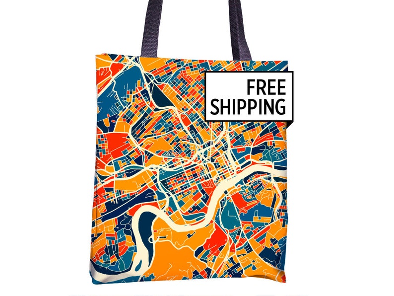 Knoxville Map Tote Bag Tennessee Map Tote Bag 15x15 image 1