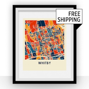Whitby Ontario Map Print - Full Color Map Poster