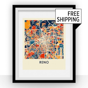 Reno Mappa stampa - Poster mappa colore pieno
